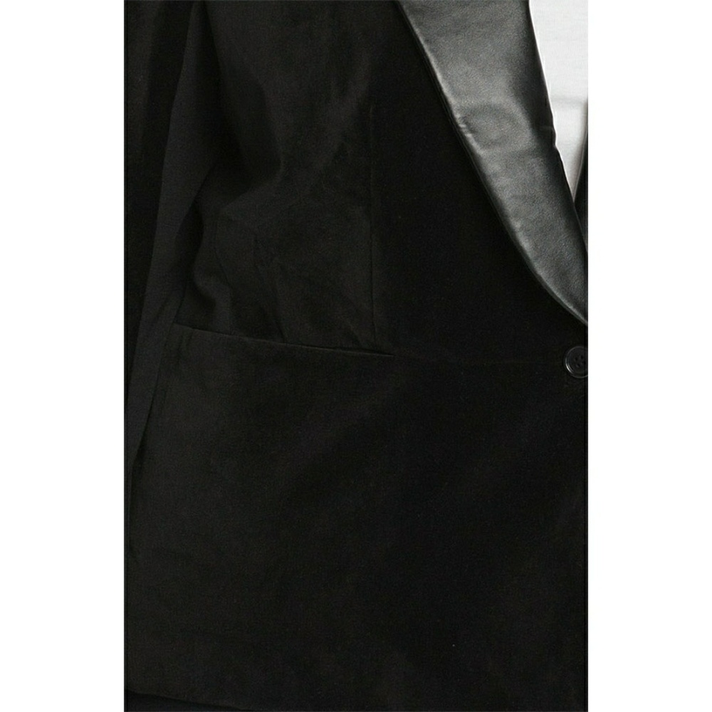 🆕 DKNYC Velvet Faux Leather Trim Black Jacket 18W - Picture 4 of 5